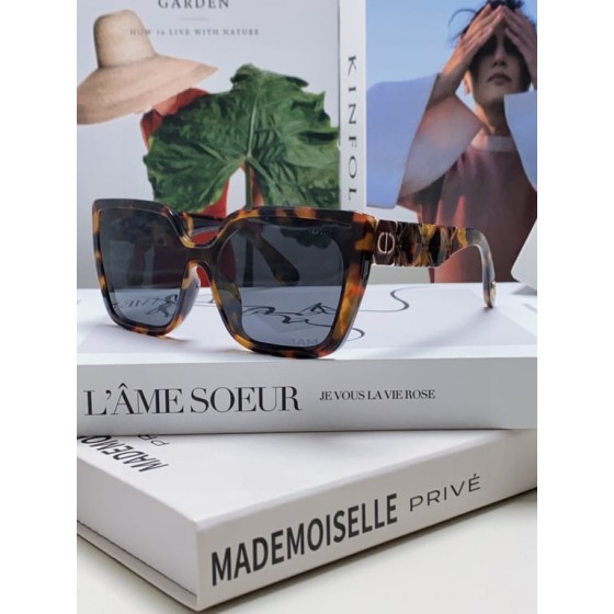 Dior Tortoiseshell Square Sunglasses with CD Logo